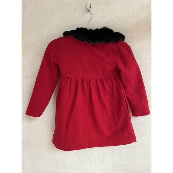 Hartstrings Coat Red 50% Wool Faux Fur and Girl's 6X Christmas Formal - Picture 7 of 10